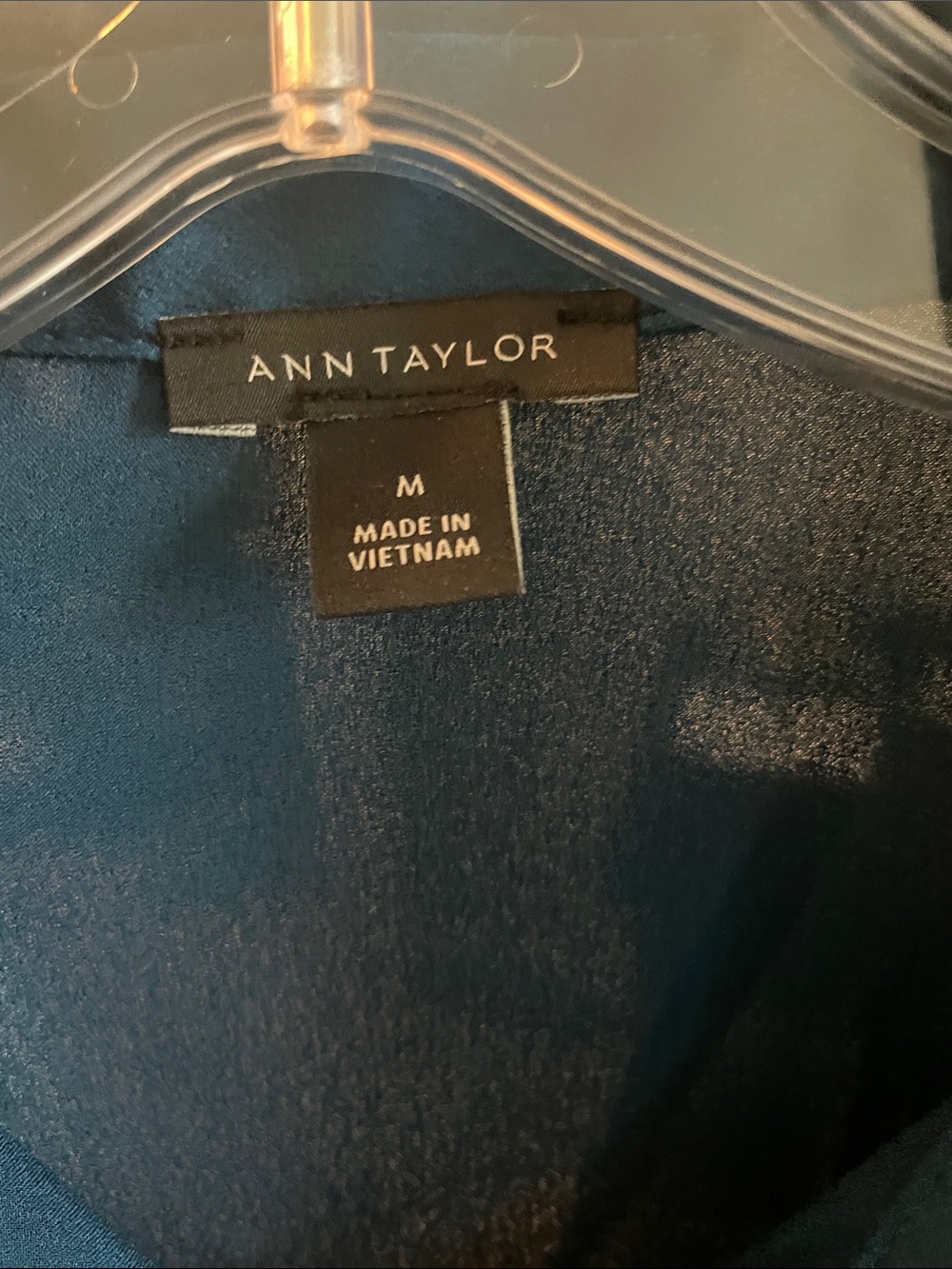 Ann Taylor Teal Blue Satiny Long-Sleeve Dress Shirt - Picture 2 of 6